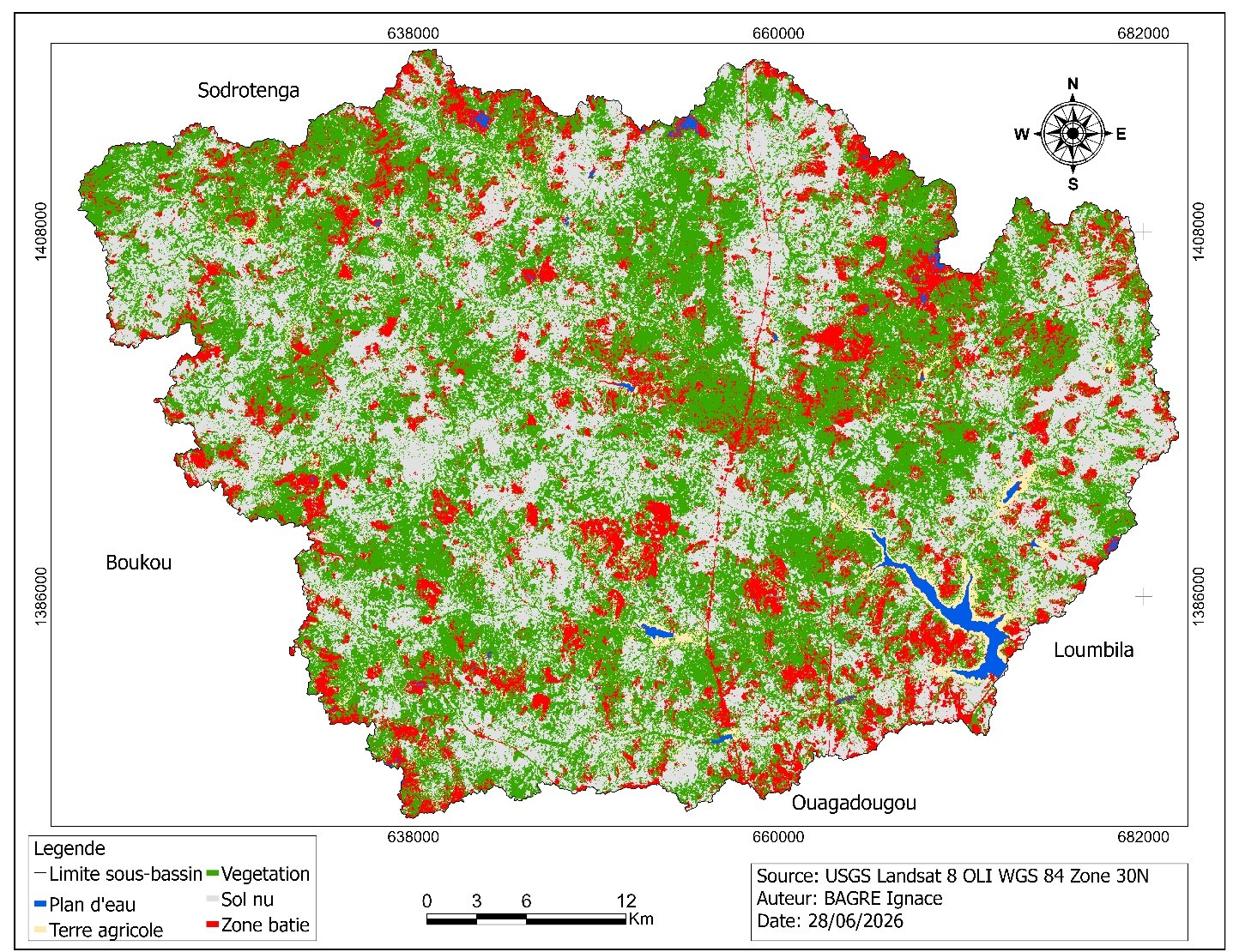 Carte d'occupation du sol du Massili en 2000