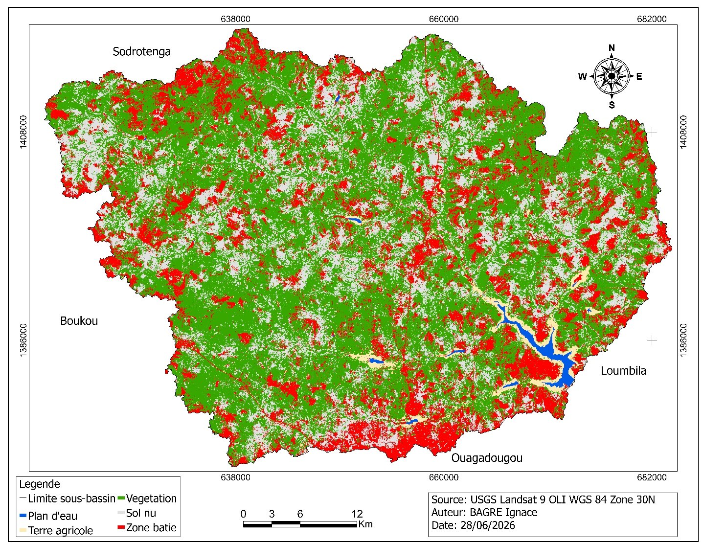 Carte d'occupation du sol du Massili en 2015