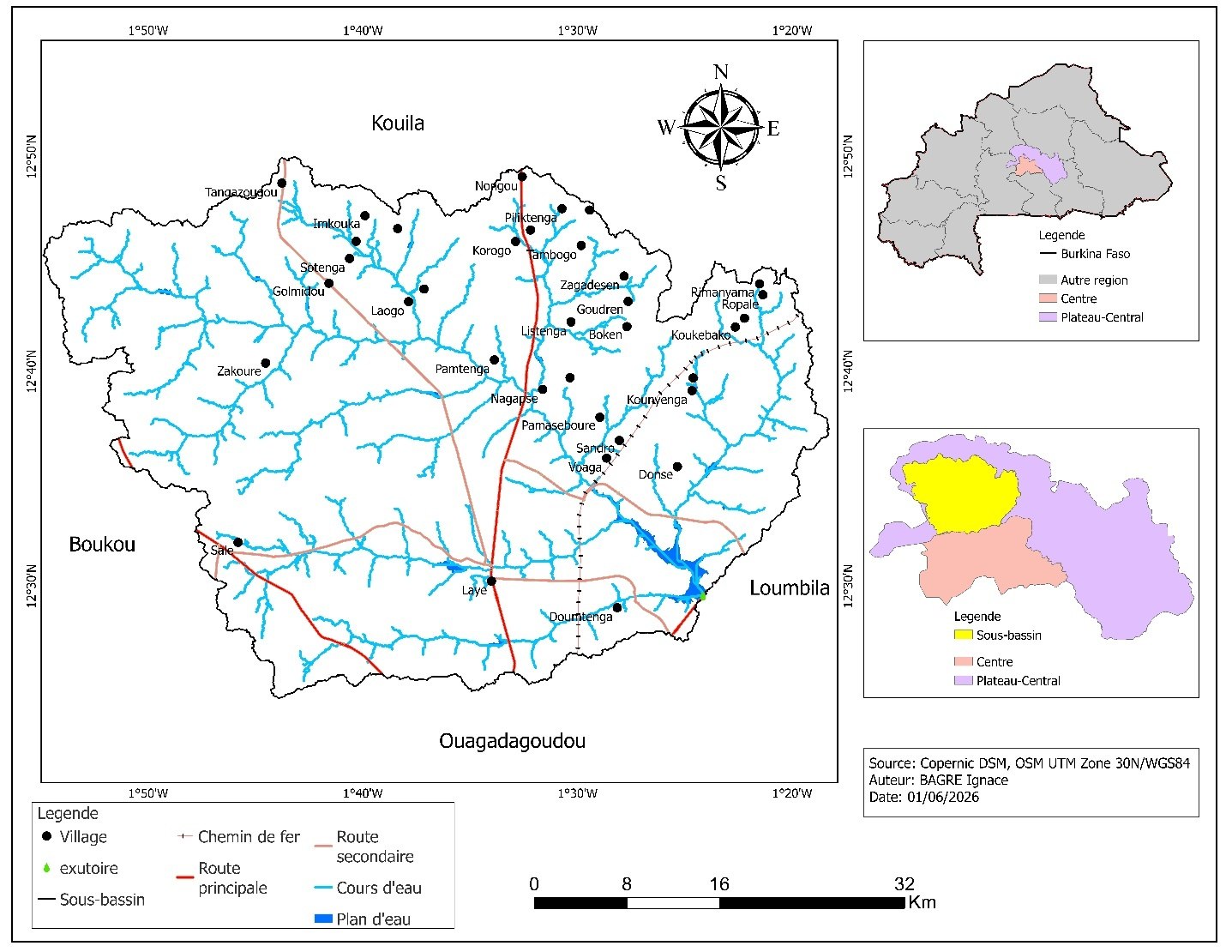 Carte de situation géographique du sous-bassin du Massili